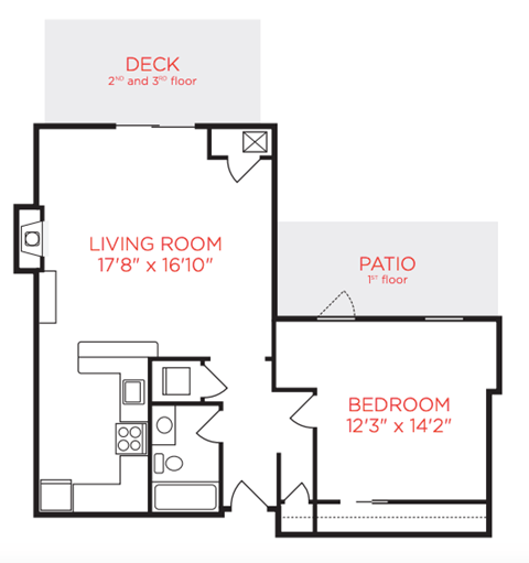 a floor plan of a house with a bedroom and a living room